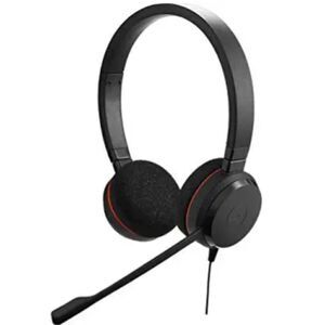 Jabra HSC016 Evolve 20 MS USB Wired Stereo Headset With Microphone Black